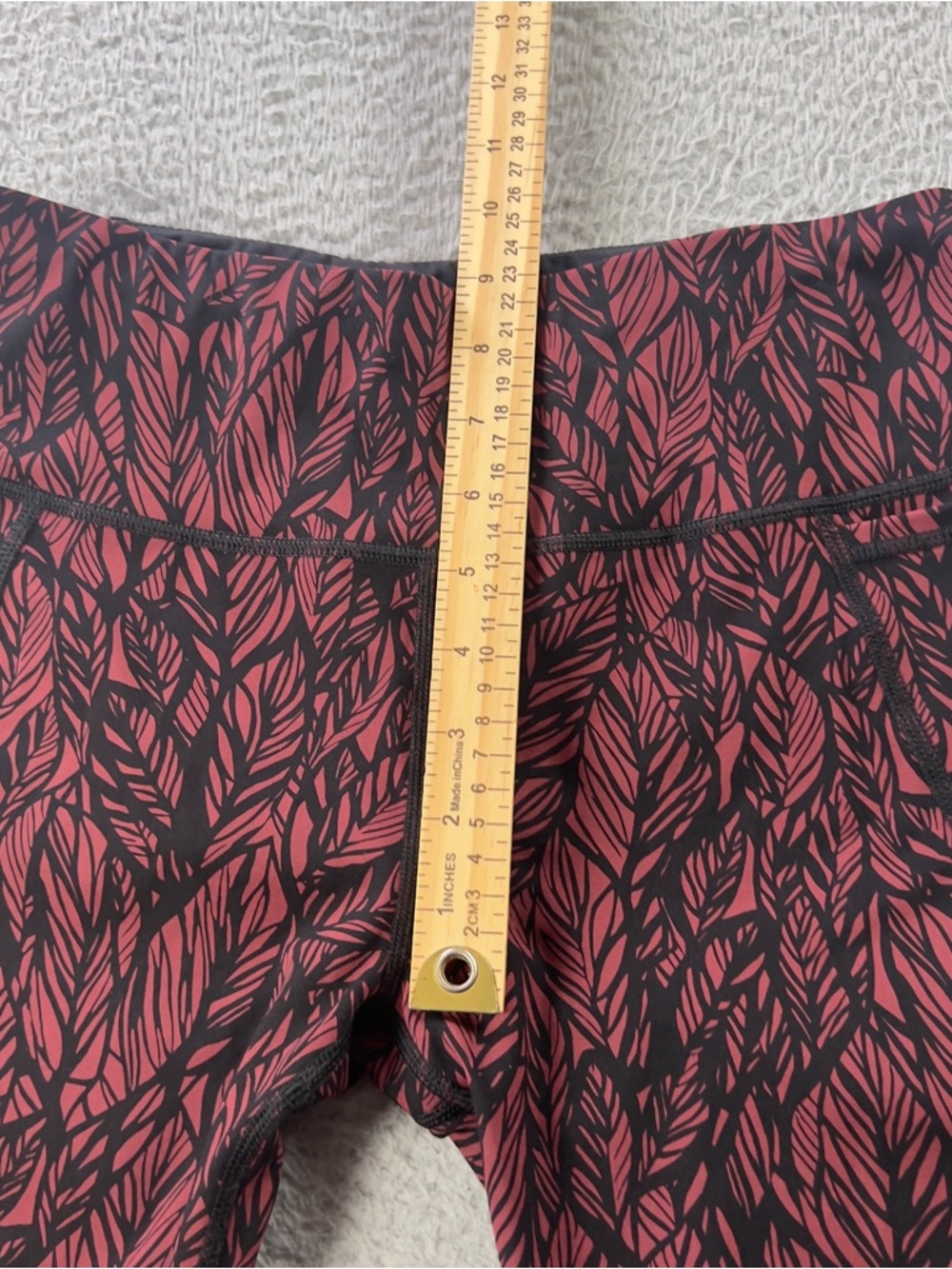 Sweaty Betty The Power 7/8 Leggings Womens Medium Red Black Leaf Print Athletic - Picture 4 of 7